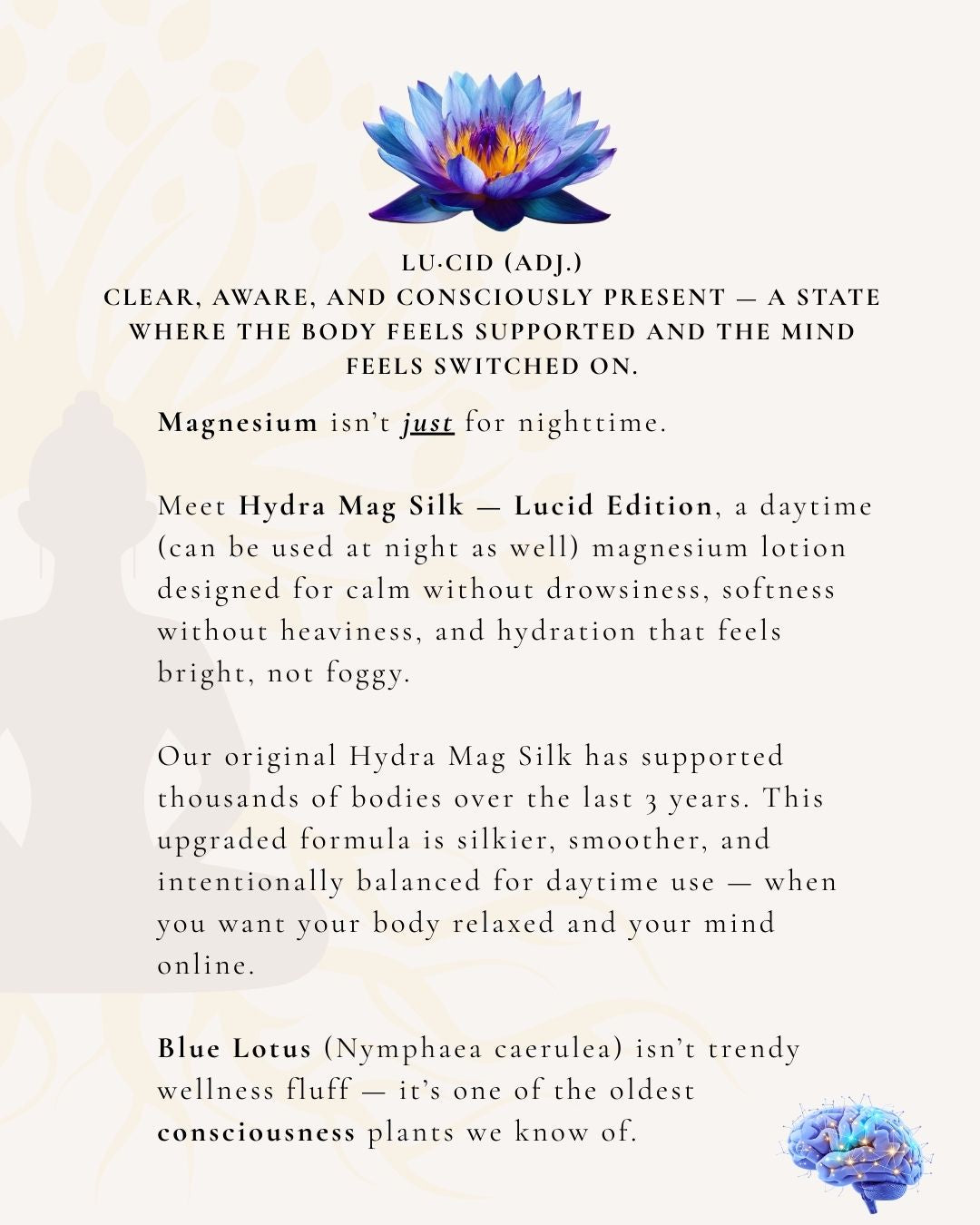 Hydra Mag Silk -Blue Lotus Limited Lucid Edition- (Topical Magnesium with MSM & Silk)