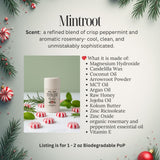 Pittie PoP Deodorant "Mintroot" (organic rosemary & peppermint essential oil) *Organic Essential Oil Blend*