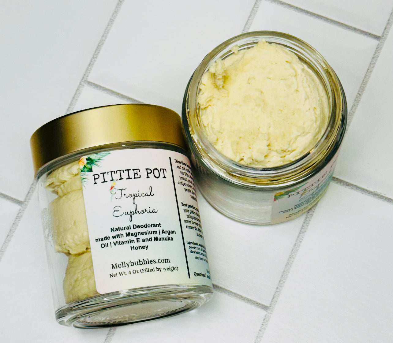 Pittie Pot Deo “Tropical Euphoria" (Magnesium | MCT oil | Manuka Honey | Arrowroot | Argan Oil | Jojoba Oil | Vitamin E)