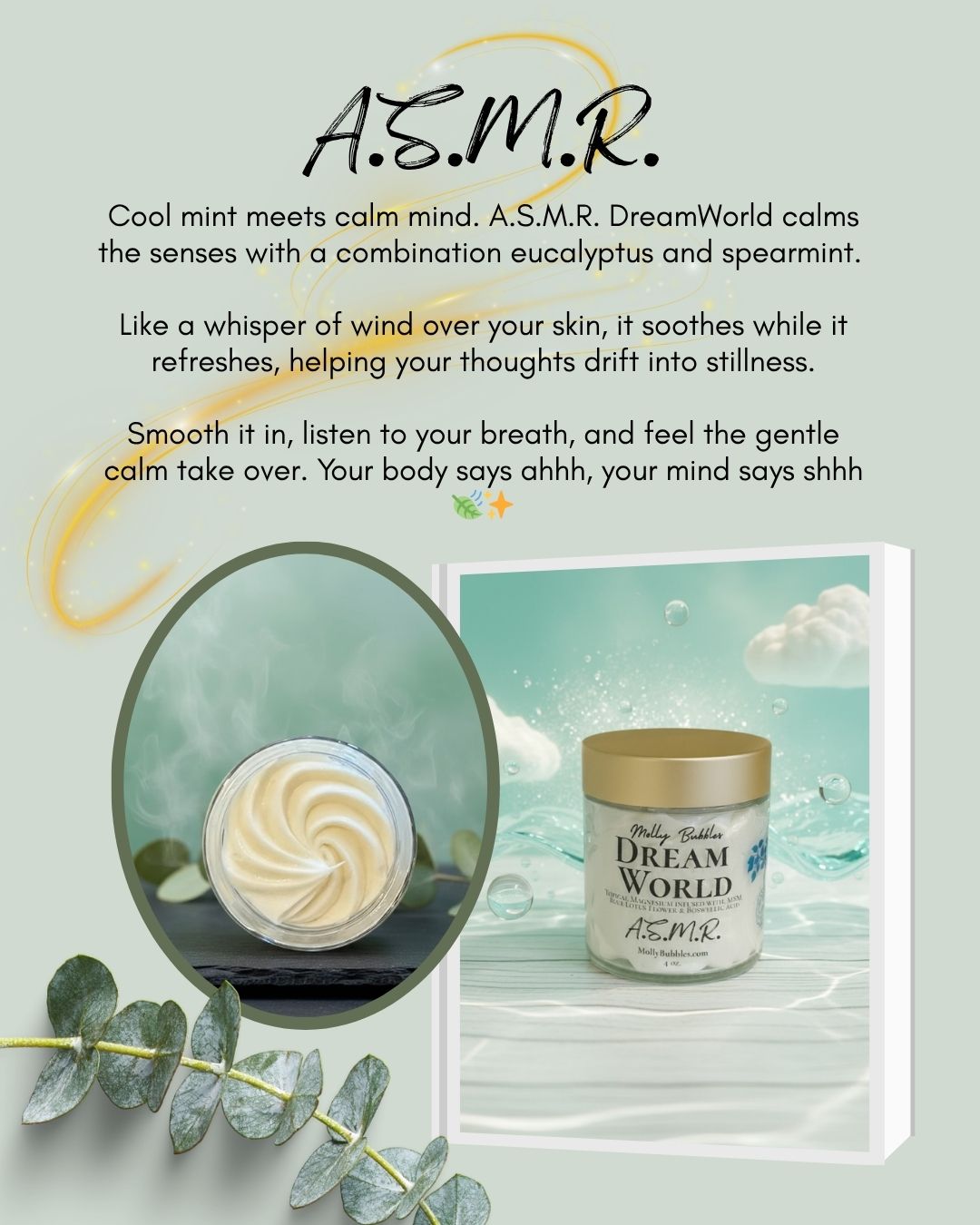 'Dream World' (Topical Magnesium infused with Frankincense, Myrrh, MSM & Blue Lotus Flower)