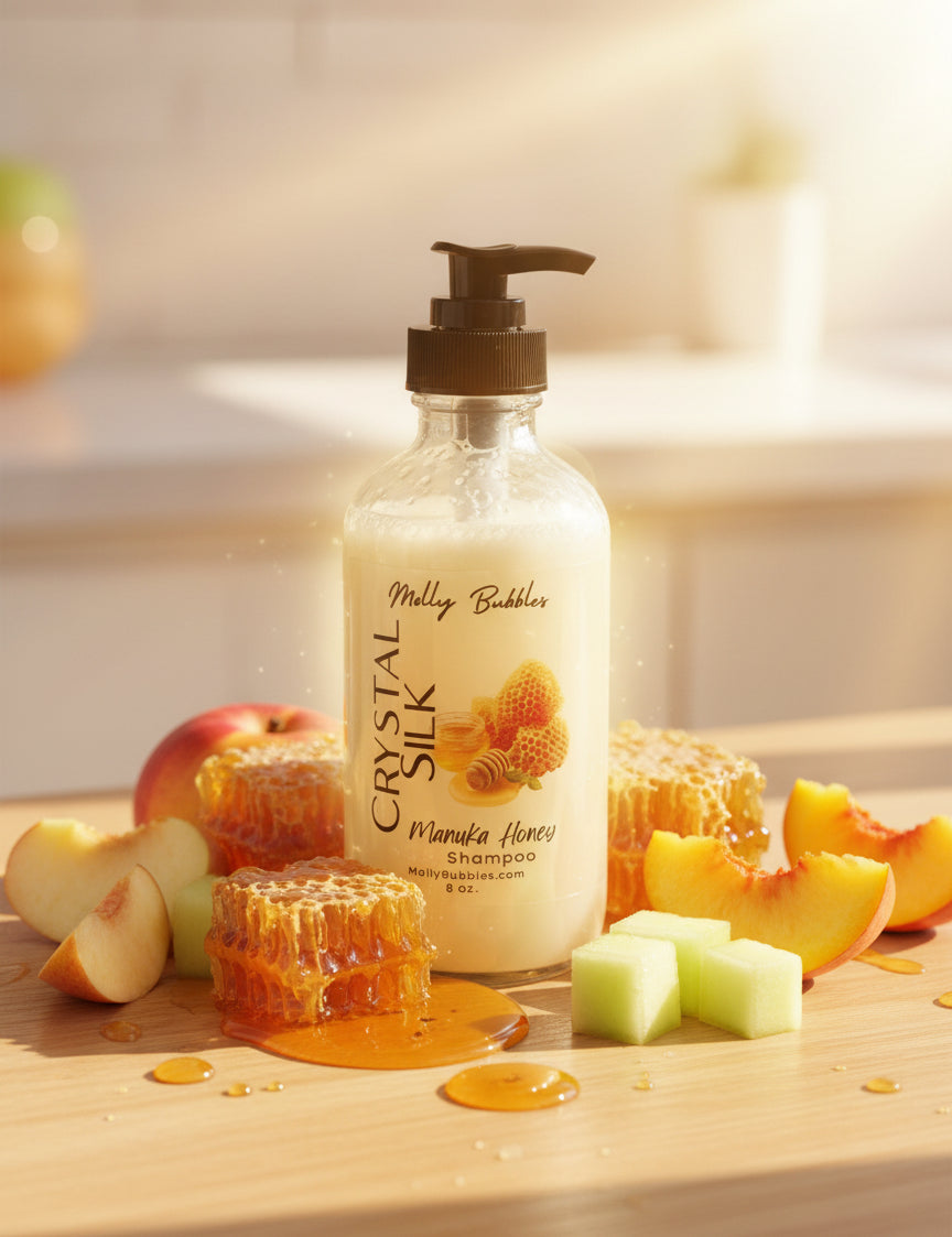 Crystal Silk Shampoo - 8 oz Glass Bottle