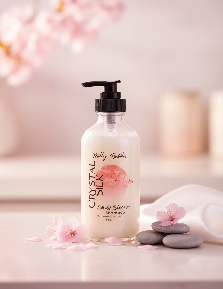 Crystal Silk Shampoo - 8 oz Glass Bottle