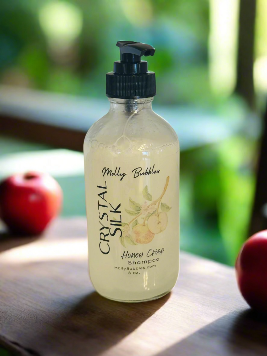 Crystal Silk Shampoo - 8 oz Glass Bottle