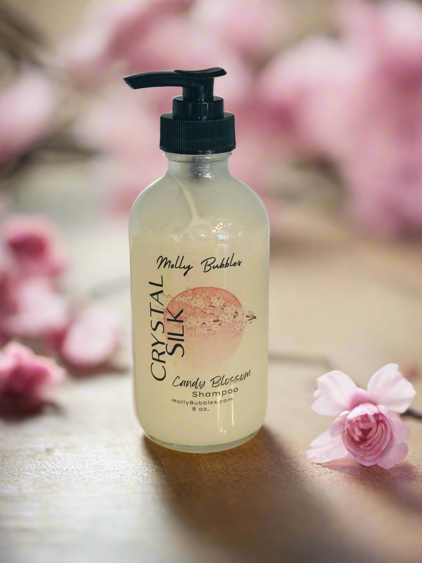 Crystal Silk Shampoo - 8 oz Glass Bottle