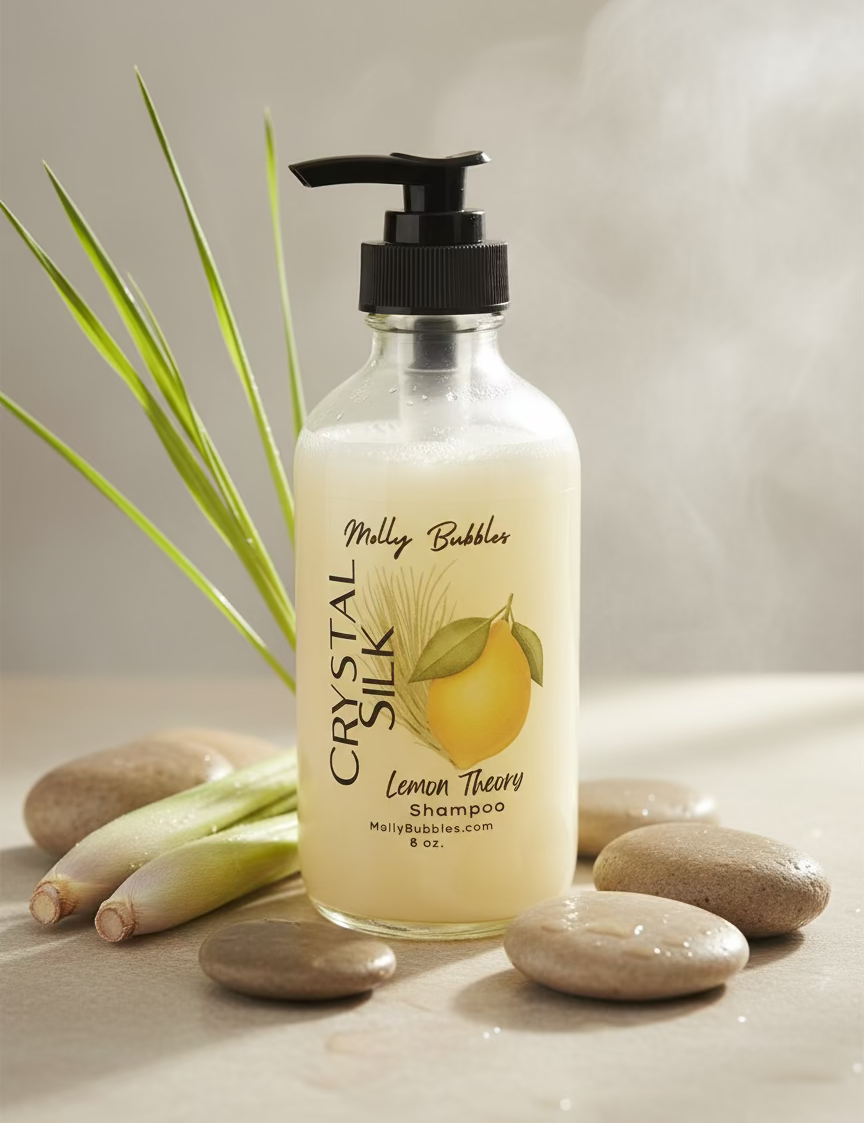 Crystal Silk Shampoo - 8 oz Glass Bottle