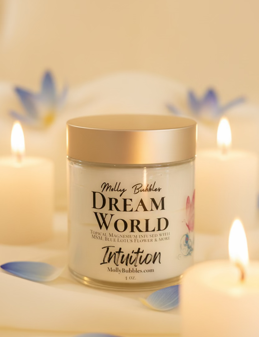 Dream World 'Intuition' - Vanilla Butter with a whisper of Blue tansy Essential oil (Herbalized Dreamy Topical Magnesium)